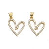 Brass With Cubic Zirconia Pendants KK-Q006-14G-1