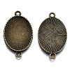 Tibetan Style Oval Alloy Cabochon Connector Settings LS-X-TIBE-Q038-002B-AB-NR-1
