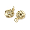Brass Micro Pave Cubic Zirconia Pendants KK-I358-063G-L-2
