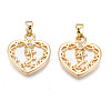 Brass Micro Pave Clear Cubic Zirconia Pendants KK-N233-166-2