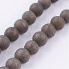 Natural Pyrite Beads Strands G-P303-03-4mm-8-1