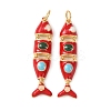 Brass Enamel Pendants KK-C143-44A-G-2