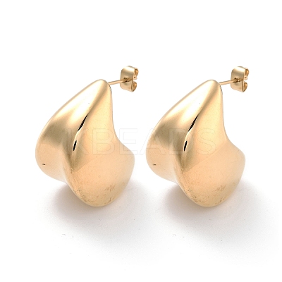 Ion Plating(IP) 304 Stainless Steel Stud Earrings EJEW-K281-06G-1