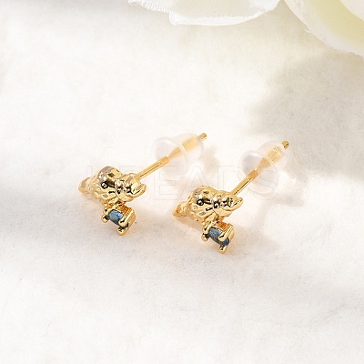 Brass Stud Earrings EJEW-C158-11B-G-1