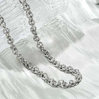 Non-Tarnish 304 Stainless Steel Rolo Chains Necklaces NJEW-F297-02P-1