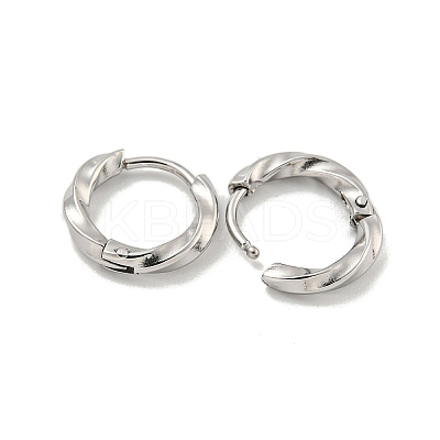 Tarnish Resistant 202 Stainless Steel Twist Huggie Hoop Earrings EJEW-H003-06P-1