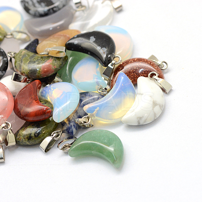Moon Natural & Synthetic Mixed Stone Pendants G-Q369-M-1