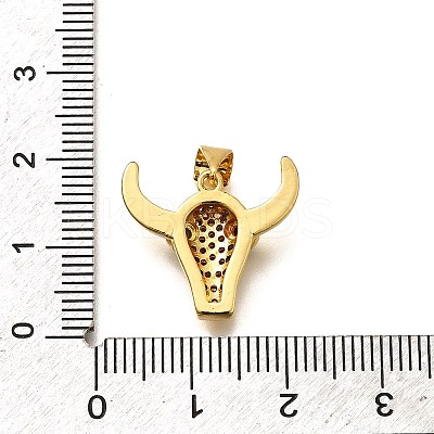 Rack Plating Brass Micro Pave Cubic Zirconia Pendants KK-L226-054G-01-1