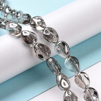 Transparent Electroplate Glass Beads Strands GLAA-C025-02J-1