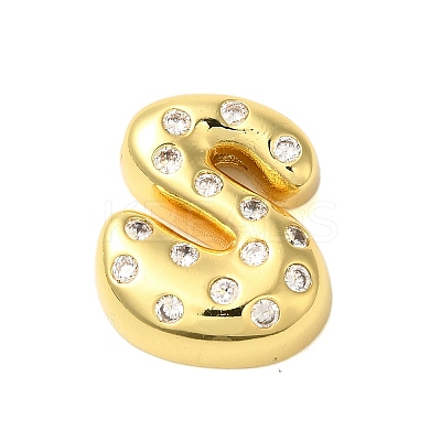 Rack Plating Brass Micro Pave Clear Cubic Zirconia Perdants KK-C067-11G-S-1