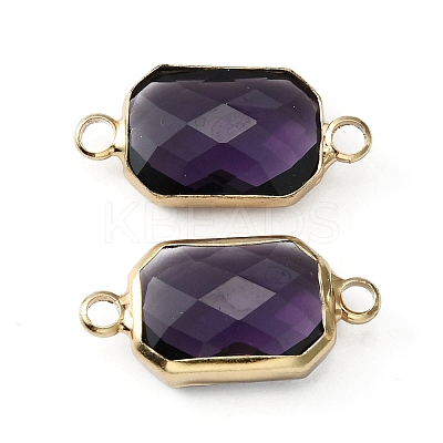 Glass Connector Charms GLAA-WH0036-16J-1