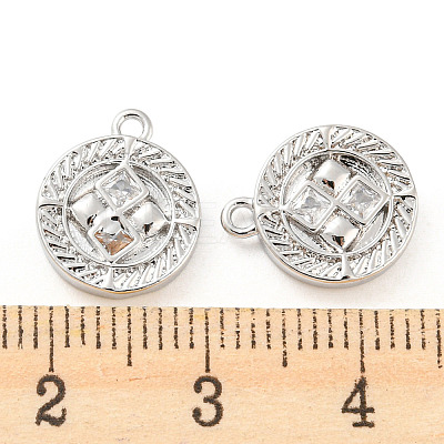 Brass Micro Pave Cubic Zirconia Charms KK-E090-31P-1