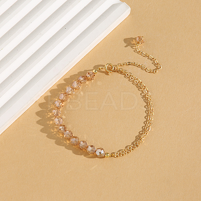 Elegant Glass Beads Link Bracelets UY2615-6-1