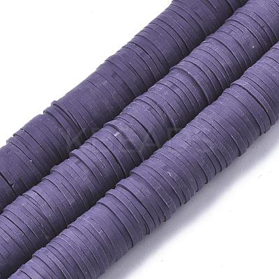 Flat Round Handmade Polymer Clay Beads CLAY-R067-12mm-04-1
