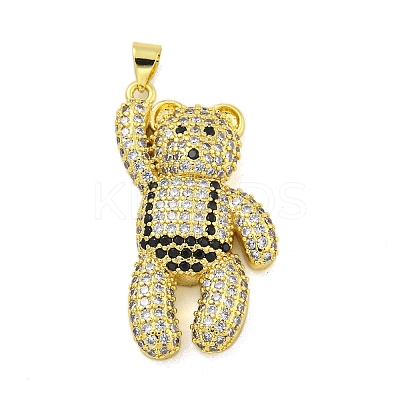 Brass Micro Pave Clear Cubic Zirconia Pendants KK-R159-13G-02-1