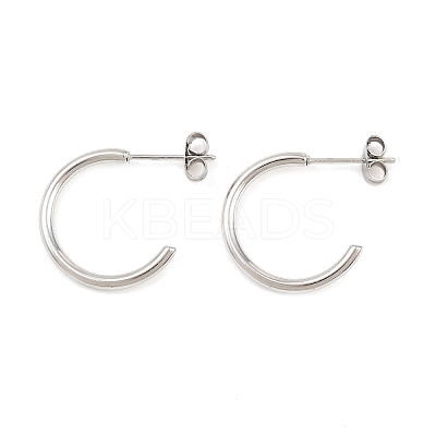 316 Stainless Steel C-Shaped Stud Earrings EJEW-D339-03P-1