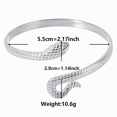 Stylish European and American Snake 304 Stainless Steel Cuff Bangles for Women SR4696-1-1