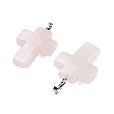 Natural Rose Quartz Pendants G-A231-02F-1