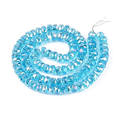 Electroplate Transparent Glass Beads Strands EGLA-N022-05B-C15-1