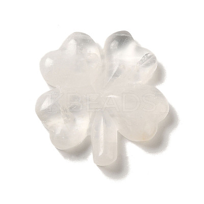 Natural Quartz Crystal Carved Clover Figurines Statues for Home Office Tabletop Feng Shui Ornament DJEW-G044-01E-1
