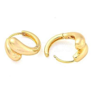 Brass Huggie Hoop Earrings for Women EJEW-M255-03G-1