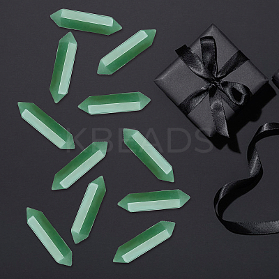 10Pcs  Faceted Natural Green Aventurine Healing Stones G-SC0001-62-1