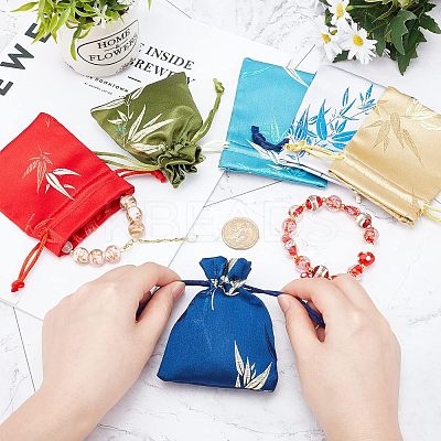 12Pcs 4 Colors Brocade Bag ABAG-NB0001-26-1