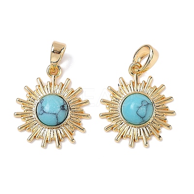 Synthetic Turquoise Pendants KK-Q030-21A-G-1