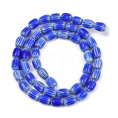 Handmade Millefiori Glass Oval Beads Strands LK-Z001-02A-01-1