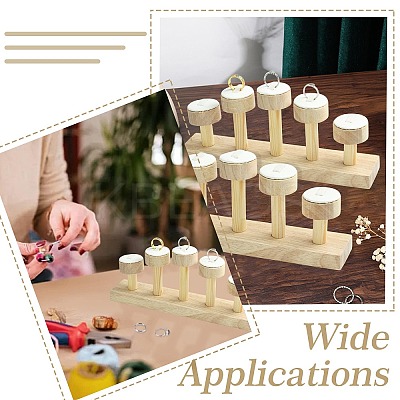 High and Low 5-Slot Wood Ring Display Riser Racks ST-CJ0034-04-1