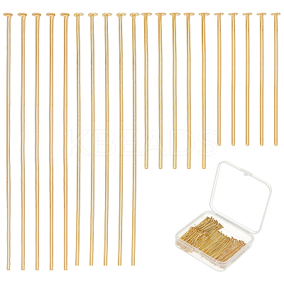 300Pcs 4 Styles Brass Flat Head Pins KK-ME0002-84-1