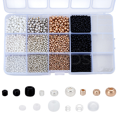 11000Pcs 15 Styles Seed Beads Kits SEED-AR0001-41-1