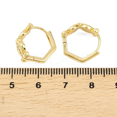 Lyre Brass Micro Pave Clear Cubic Zirconia Hoop Earrings EJEW-D348-04G-1