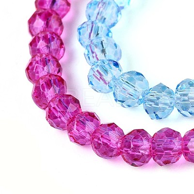 Transparent Gradient Color Glass Beads Strand GLAA-TAC0022-05S-01-1