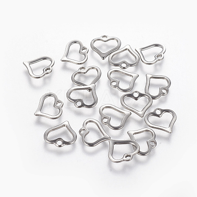 Tarnish Resistant 201 Stainless Steel Open Heart Charms LS-STAS-L233-022P-1