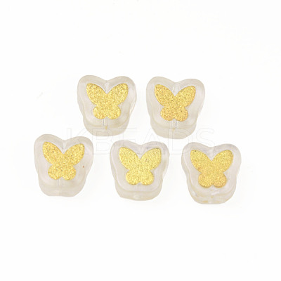 Electroplate Transparent Handmade Lampwork Beads LAMP-Q032-04F-1