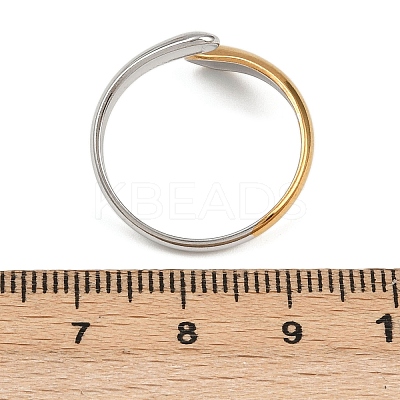 Adjustable 304 Stainless Steel Cuff Rings for Women LS-RJEW-B135-01GP-05-1