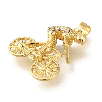 Rack Plating Brass with Cubic Zirconia Pendants KK-Z086-29G-02-1