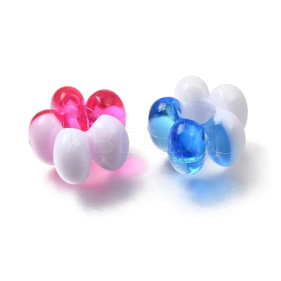 Opaque & Transparent Two Tone Acrylic European Beads AC-CBA9284-01-1