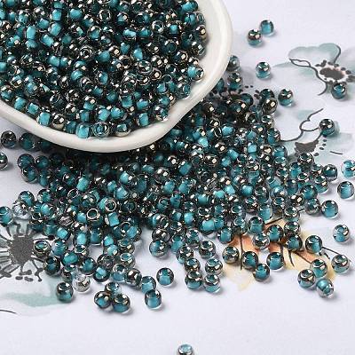 Transparent Inside Colours Glass Seed Beads SEED-H002-A-C223-1