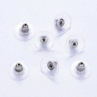 304 Stainless Steel Bullet Clutch Earring Backs LS-STAS-S113-003P-1