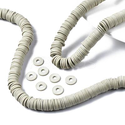 Flat Round Handmade Polymer Clay Beads CLAY-R067-10mm-02-1