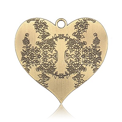 Cadmium Free & Nickel Free & Lead Free Tibetan Style Alloy Heart Big Pendants PALLOY-J564-14AB-NR-1