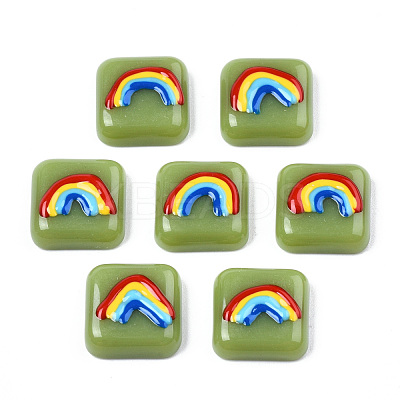 Opaque Resin Enamel Cabochons CRES-N031-033-1