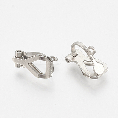 Tarnish Resistant 304 Stainless Steel Clip-on Earring Findings LS-STAS-T037-02-1