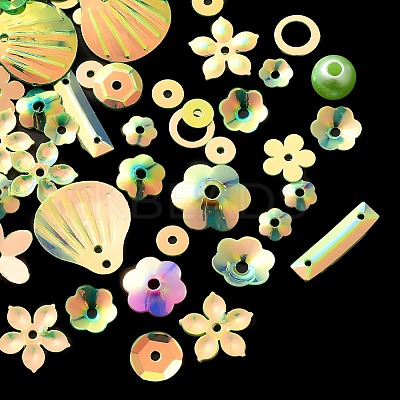 Rainbow Iridescent PVC Paillette/Sequins Beads & Links & Pendants PVC-C001-01E-1
