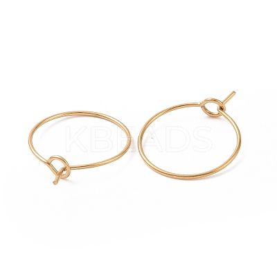 Ion Plating(IP) 316L Surgical Stainless Steel Hoop Earring Findings STAS-D164-04G-1