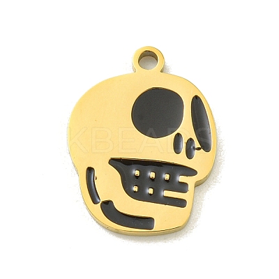 Halloween Theme Ion Plating(IP) 304 Stainless Steel Enamel Pendants STAS-M011-04G-1
