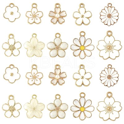 40Pcs 10 Styles Alloy Enamel Pendants ENAM-FS0004-04B-1
