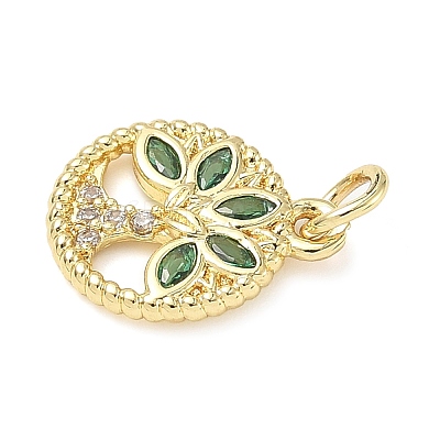 Brass Micro Pave Cubic Zirconia Charms ZIRC-I356-22G-1